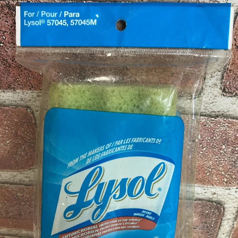 3 X Lysol Antimicrobial Sponge Mop Refill Head for Model 57045 57045M Green‎